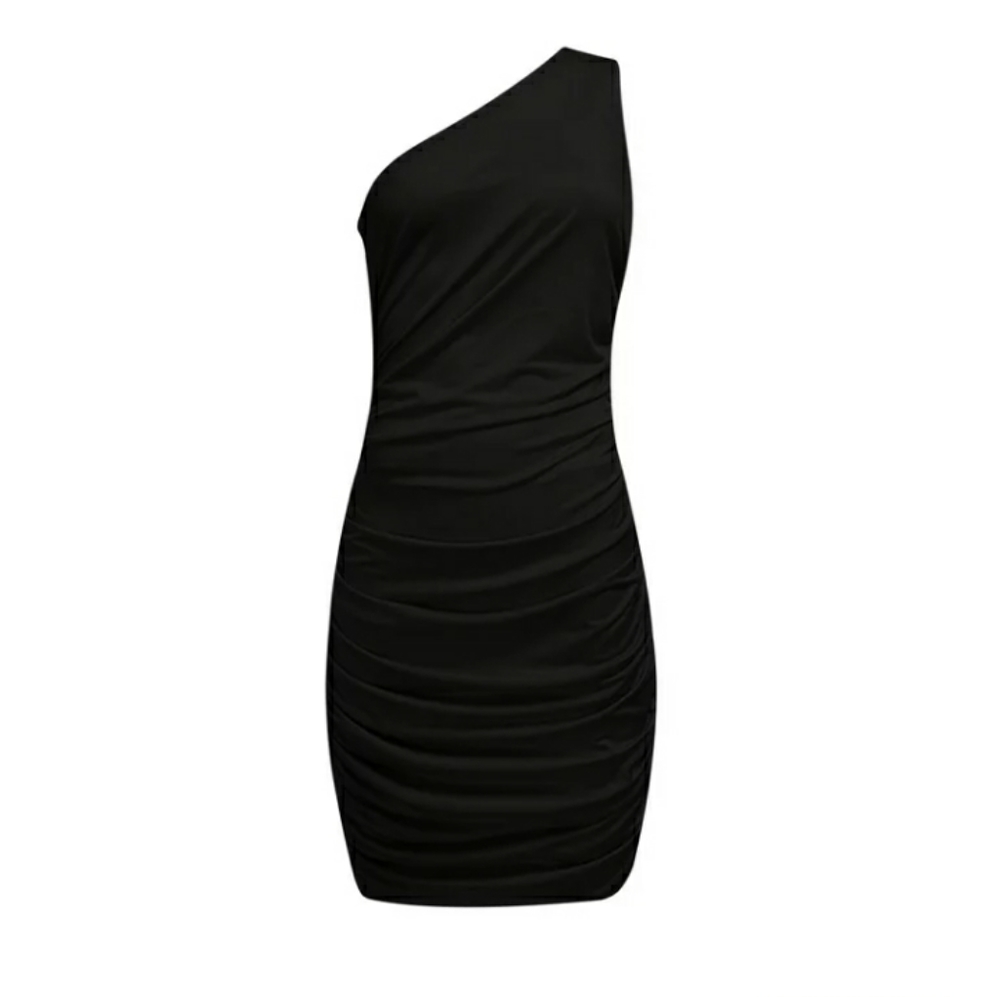 A NEW DAY BLACK RUCHED ONE SHOULDER BODYCON DRESS NWT SIZE L - Picture 10 of 10